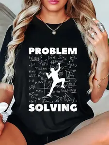 100% Cotton Unisex Problem Solving Climber Gift - Rock Climbing Bouldering Pun T-Shirt