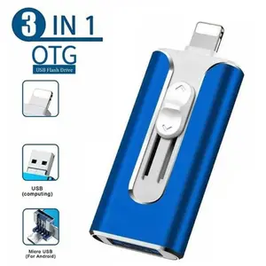 4 in 1 USB 3.0 Flash Drive for iPhone & iPad & Type-C & Android & PC OTG | Multi-Purpose Memory Stick Photo Stick USB Storage 64GB 128GB 256GB 512GB 1TB Pen Drive Thumb Drive