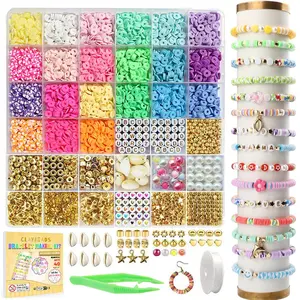 5115pcs Soft Clay Bead Set, Bead Assortment for Bracelets & Necklaces, DIY Jewelry Making Supplies, Handmade Craft Accessories, No Choking Hazard