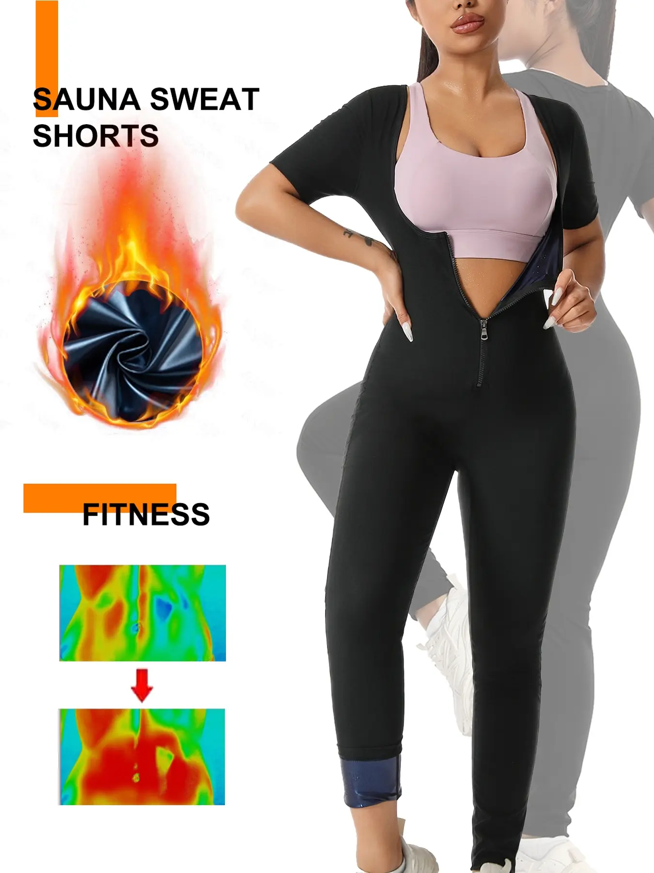 Women's Full Body Sauna Suit - Waist Trainer Jumpsuit For Weight Loss Workouts