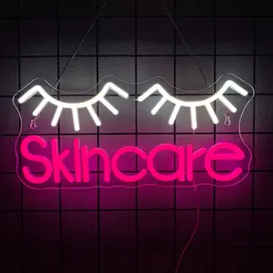 Skin Care is Self Care Neon Signs for Wall Decor LED Lights Decorations for Beauty Salon Facial Spa Bathroom, Get Your Business Seen Day or Night