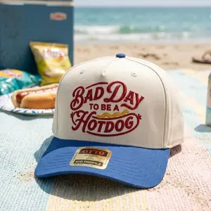 Bad Day To Be A Hot Dog Embroidered Trucker Hat 6 Colors, 250th USA Anniversary Summer Cap, 250th Birthday Of America Baseball Hat, Summer Hat, Funny Trendy Trucker Snapback Hat Fourth Of July Hat, 4th Of July