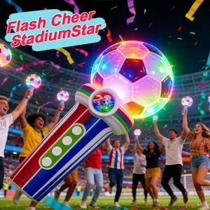 World Cup Game Day Essential Football Microphone with Whistle and Victory Drum, Recording Function and Loud Cheers, Handheld Microphone Model 903a