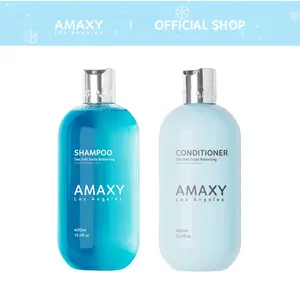AMAXY Anomid Acid Salt Scalp Balancing Shampoo & Conditioner Set, 13.5 fl.oz x 2, Mineral-Rich Sea Salt, Seaweed & Rosemary for Oily Scalp, Oil Control & Volume, Alcohol-Free, Cruelty-Free, Silicone-Free - Haircare