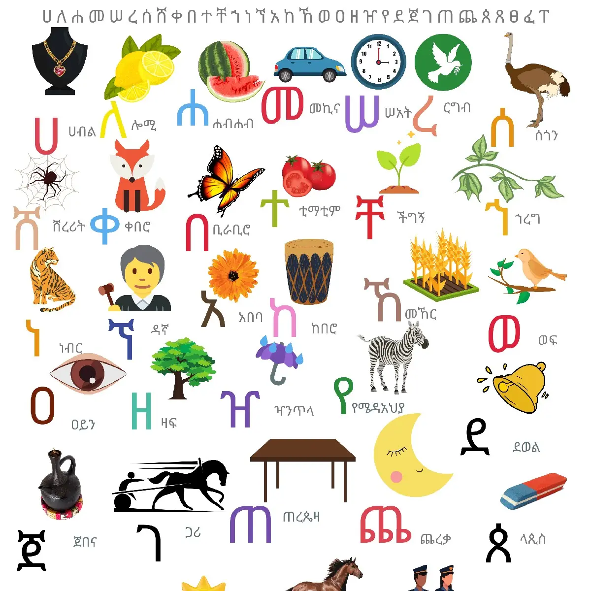 Amharic Alphabet poster