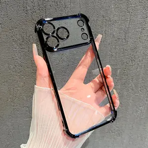 Compatible  Phone Case iPhone 17 Pro Max 16 15 Plus Air 14 13 12 11 E Transparent Full Coverage Four Corners Anti-drop Casing