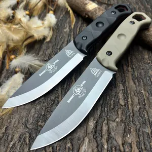 Outdoor portable mountain camping hand meat knife, fishing steak knife, multi-functional knife, straight knife