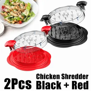 Twist Chicken Shredder for Large Chicken Breast, Clear Visible Meat Shredder Machine, Non‑Slip Strips, Comfort Ergonomic Handle, Complete with Cleaning Brush and Fork Attachment