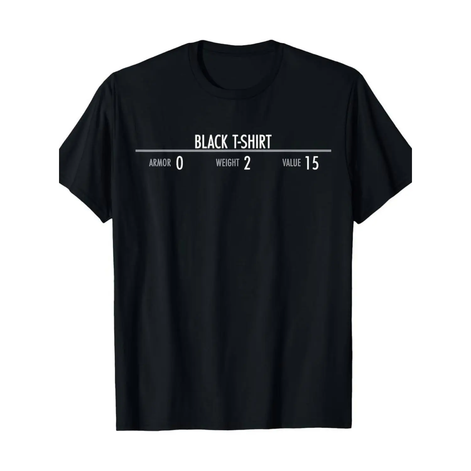 Summer t Shirts Funny Fantasy RPG player T-shirt-armor attribute T-shirt