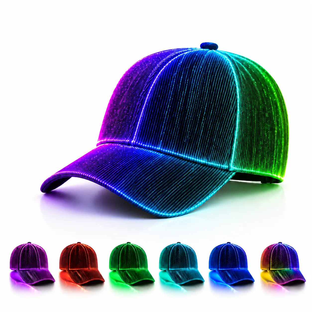 Rechargeable LED Light Up Baseball Cap 7 Color 5 Modes - Color Changing Glow Hat, Festival Gift for Music Festivals, Raves, Changing Hat for Soccer Watch Parties, Game Day,Concerts, Parties & Night Events