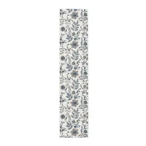Table Runner (Cotton, Poly) Flowers Luxury Chic - Floral Home Decor, Elegant Dining Room Accessory, Wedding Table Decoration, Farmhouse