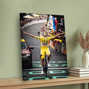 2D canvas print, 1-piece set, Champion Bicycle Frame 2D canvas print, featuring sports-themed wall art.Aesthetically pleasing, it is perfect as a gift for office, cafe, home, living room, bedroom, classroom, or kitchen wall decoration