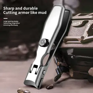 Stainless Steel Nail Clipper Large Mouth Nail Scissors with Switch for Manicure and Pedicure Tools Sharp Durable Cutting Armor Like Mud