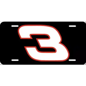 Dale Earnhardt #3 NASCAR Legend Novelty License Plate Black Aluminum Vanity Tag 6x12 Inch