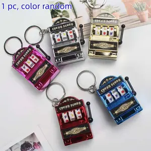 Vintage Style Slot Machine Keychain, Creative Game Machine Design, Fun Plastic Hanging Ornament, Key Accessory & Phone Strap, Perfect Gift