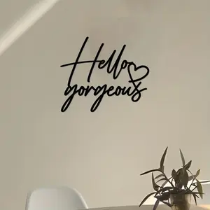Metal Wall Art Decor, Modern Home Decor, Hello Glamorous Sign, Home Decoration for Bedroom Living Room Dining Room Farmhouse Bathroom Hanging Gift Idea