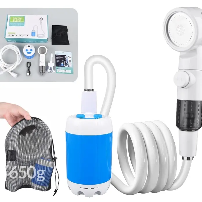 Portable Waterproof Electric Shower Pump - Compact, Functional, 3 Spray Modes, Handheld Camping Equipment, Travel Accessory, Camper Accessories