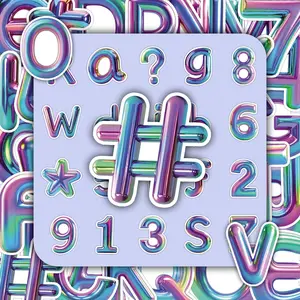 3D Number Pattern Sticker, 100pcs/set Creative Colorful 3D Number Stickers, DIY Decorative Decals for Scrapbooking & Journal Making