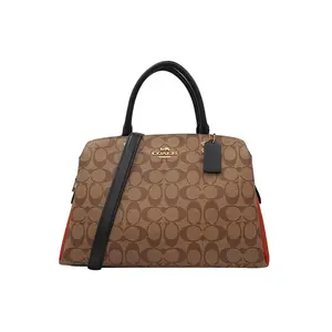 COACH Lillie 30 PVC Crossbody and Tote Bag in Khaki Colorblock for Women