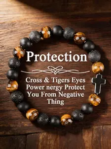 Anxiety Relief Grounding Bracelet: Natural Black Stones for Protection