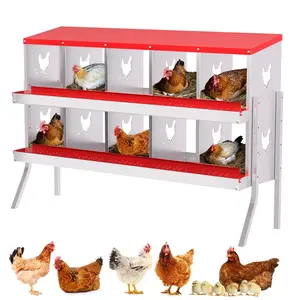 [HOT] Garvee Nesting Boxes for Chickens, 10 Compartment Chicken Nesting Box with Elevated Metal Legs, Metal Chicken Laying Boxes with Perch, Secure Lid, Versatile Wall Mount or Free Standing for Hens, red