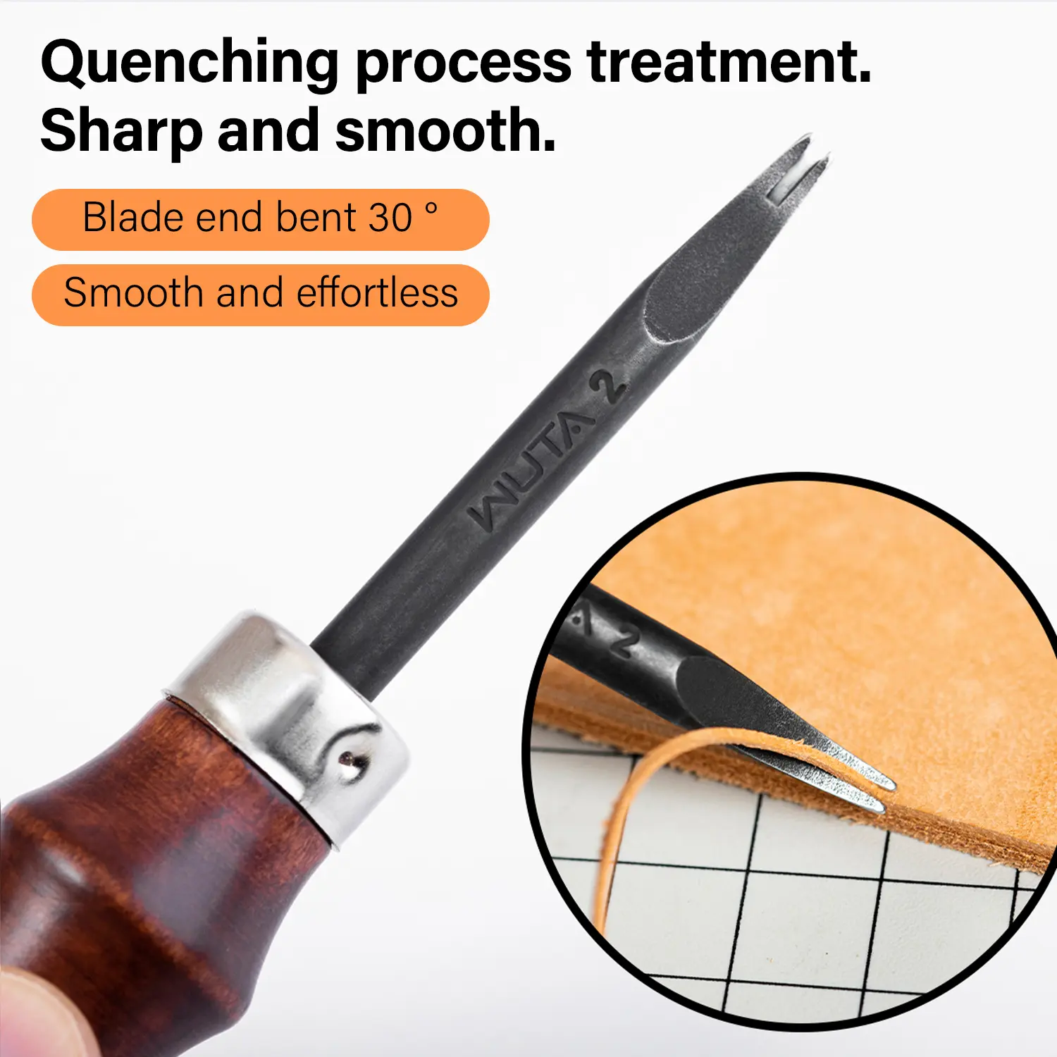 WUTA High Carbon Steel Leather Edge Beveler 135mm Quenching Process 3.1.2mm Beveling Tool with Comfortable Grip Available in Various Sizes 0.8mm-1.4mm