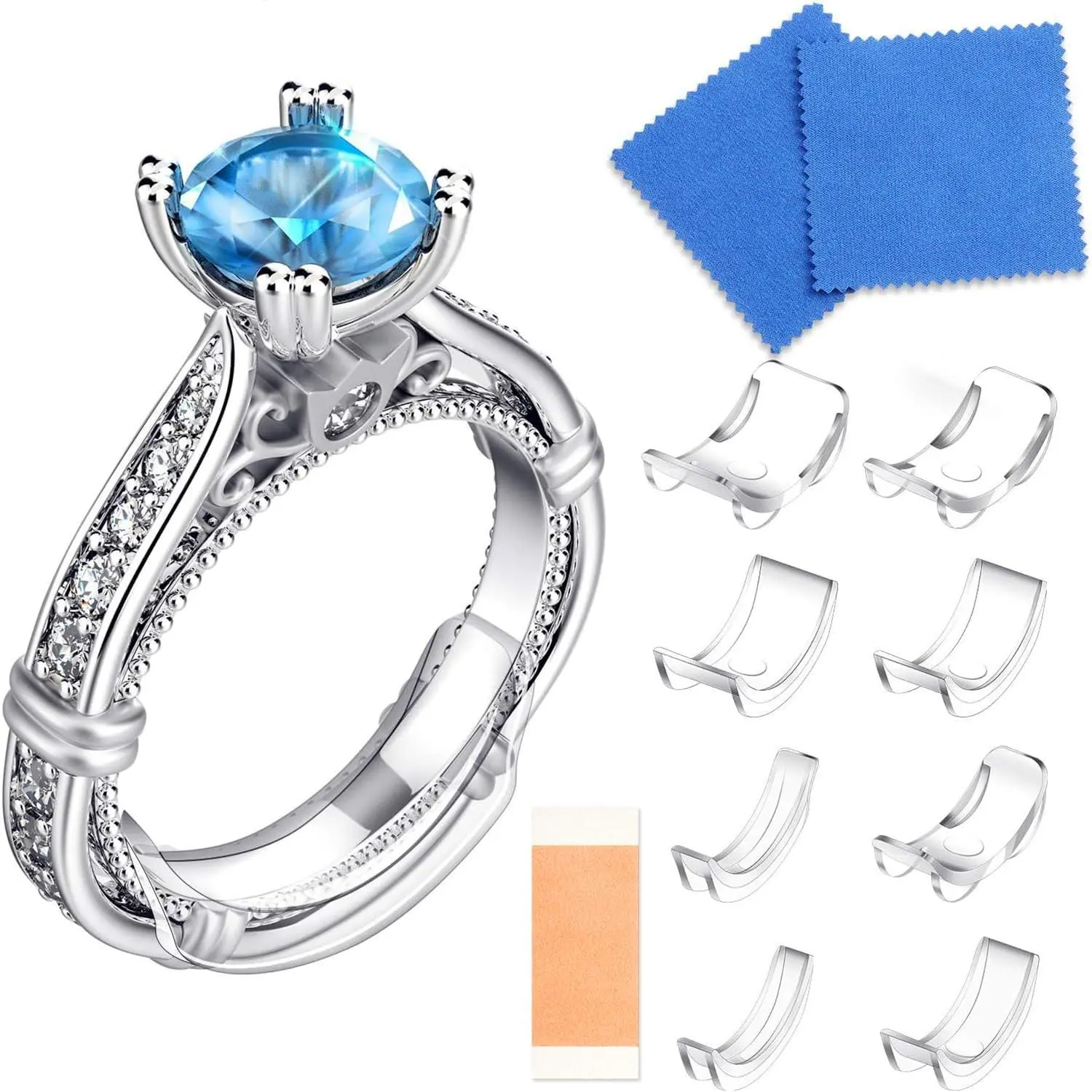 Ring size Adjuster Invisible ring with double-sided tape size adjuster for loose ring ring adjuster size fits any ring protection reducer Jewelry Claw