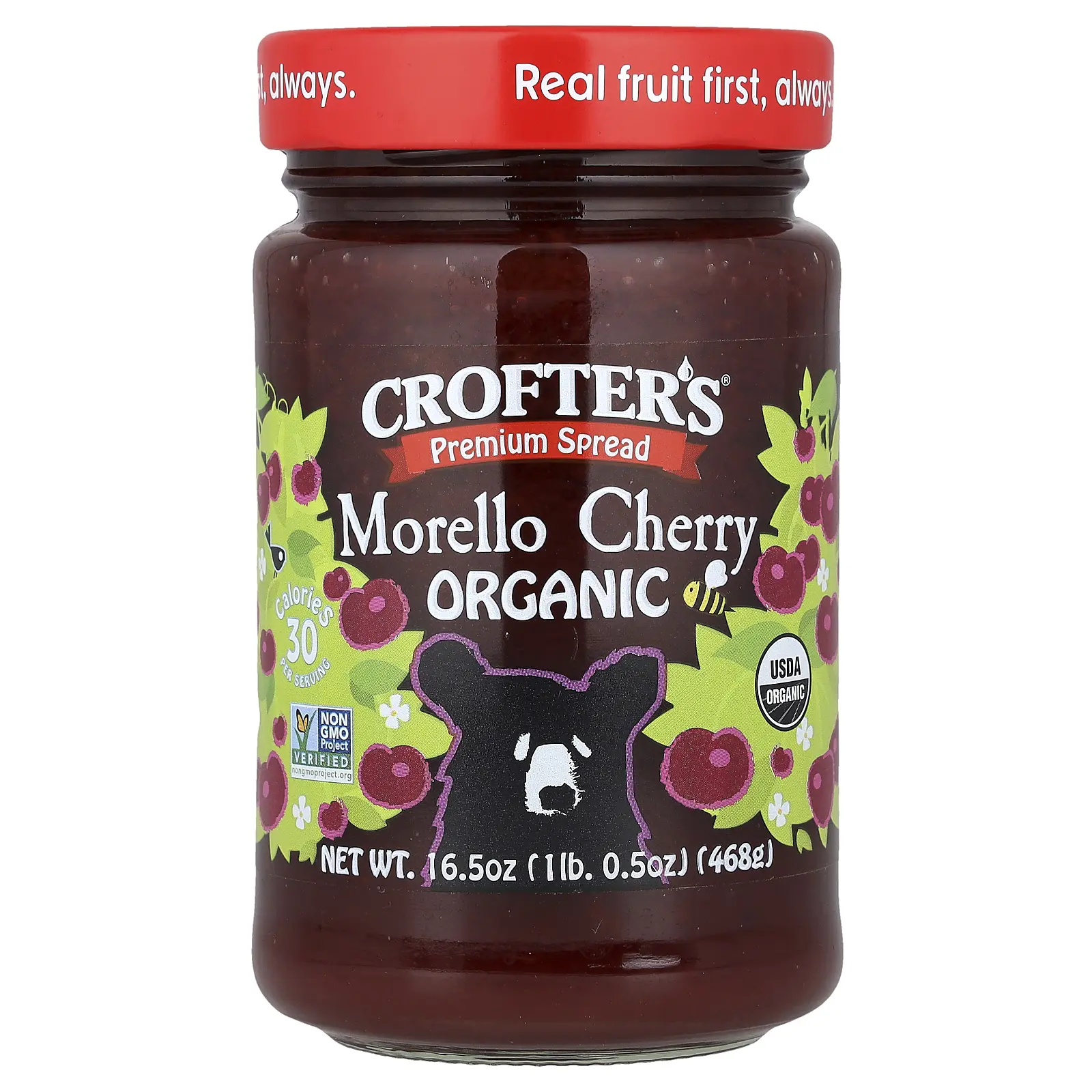 Crofter's Organic Organic Premium Spread, Morello Cherry, 16.5 oz (468 g)