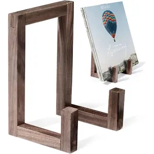 Vinyl Record Storage Rack Black Walnut Wooden Record Holder for Albums Vinyl Record Stand with Matte Wood