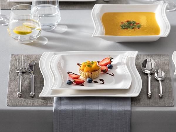 MALACASA Plates and Bowls Sets, Porcelain Dinnerware Sets for 6, Square Dinnerware Set with Dinner Plate, Dessert Plate, Soup Plate, Modern Dish Set, Series Flora Kitchenware Home MALACASA Plates and Bowls Sets, Porcelain Dinnerware Sets for 6, Square Dinnerware Set with Dinner Plate, Dessert Plate, Soup Plate, Modern Dish Set, Series Flora Kitchenware Home