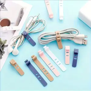 20 Reusable Silicone Cable Organizers, High Elasticity Cable Management Straps, Durable Plastic Wire Rollers, Multi-Color Options