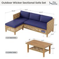 3-Seater (Navy Cushion)