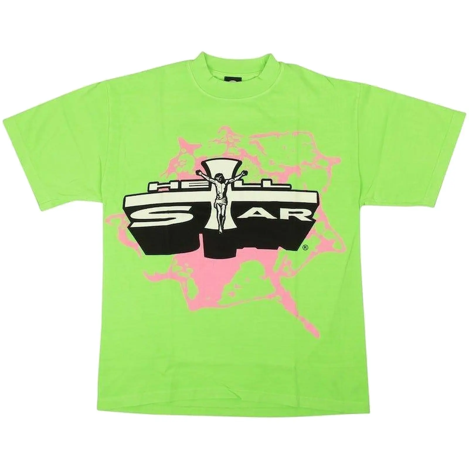Hellstar Son of G-D T-shirt Neon Green, Authentic, Short Sleeve, Crew Neck, Cotton, Streetwear Tee, Casual Everyday Top