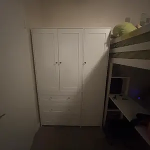 【2 Packages Delivery】VOWNER Wooden Wardrobe Closet Armoire Storage Cabinet 3 Doors with Hanging Rod for Hanging Clothes Bedroom Large Capacity Tall Freestanding Armoire Organizer with Shelves