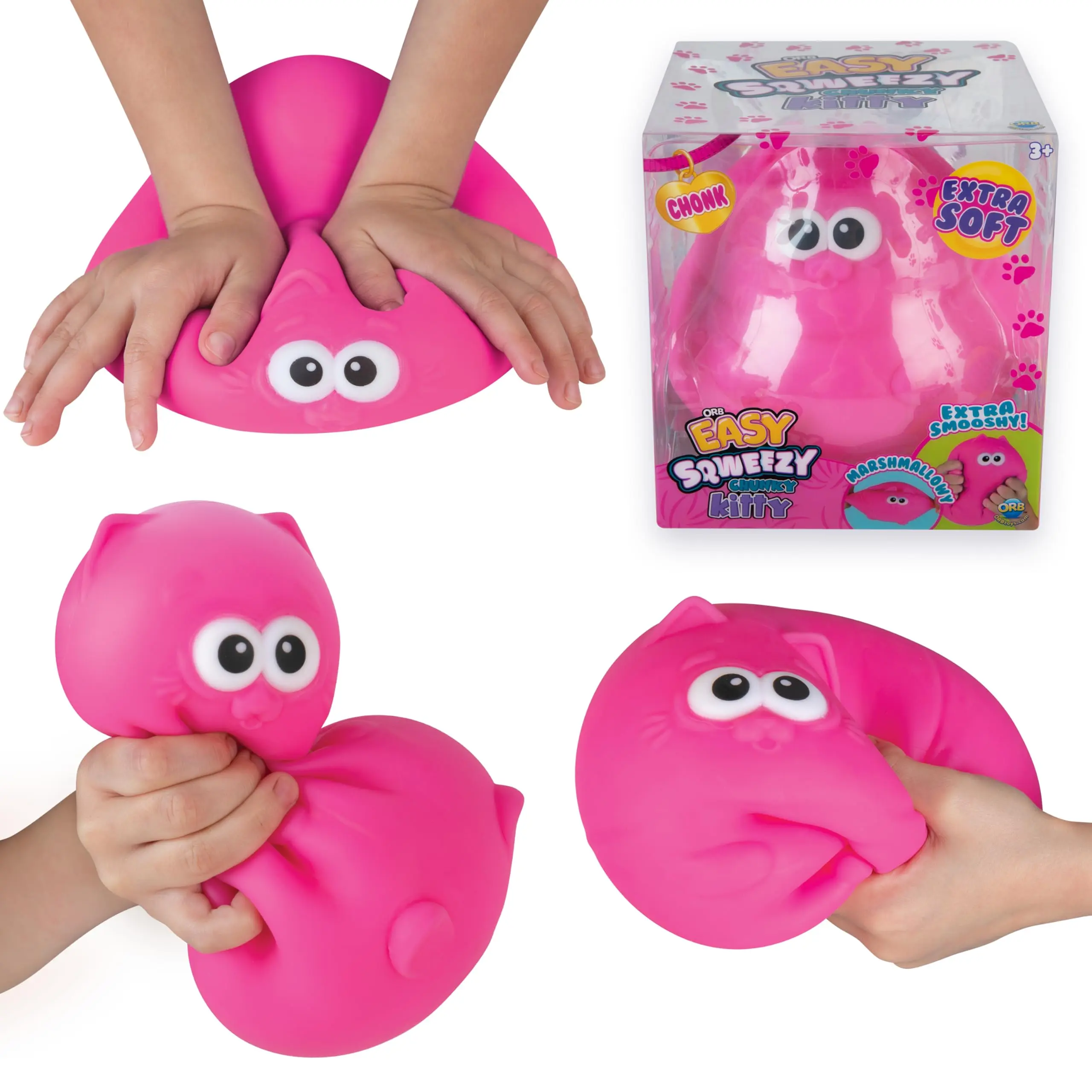 Kitty Squeeze Pink Cat Squishy Stress Toy Sensory Fidget NEW