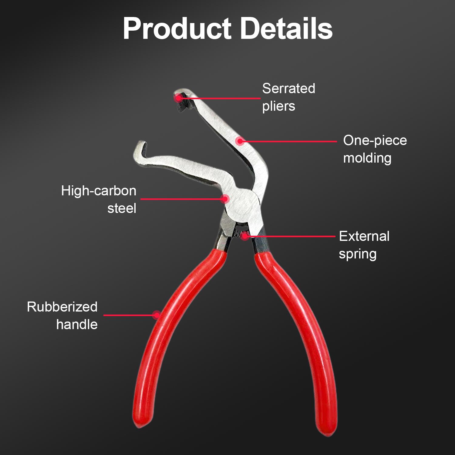 Electrical Disconnect Plier, Electrical Connector Separator Removal Tool, Auto Wiring Harness Clip Removal Tool with Serrated Jaws for Push Tab Style Plugs, Cars, Fuel Line Disconnect Tool