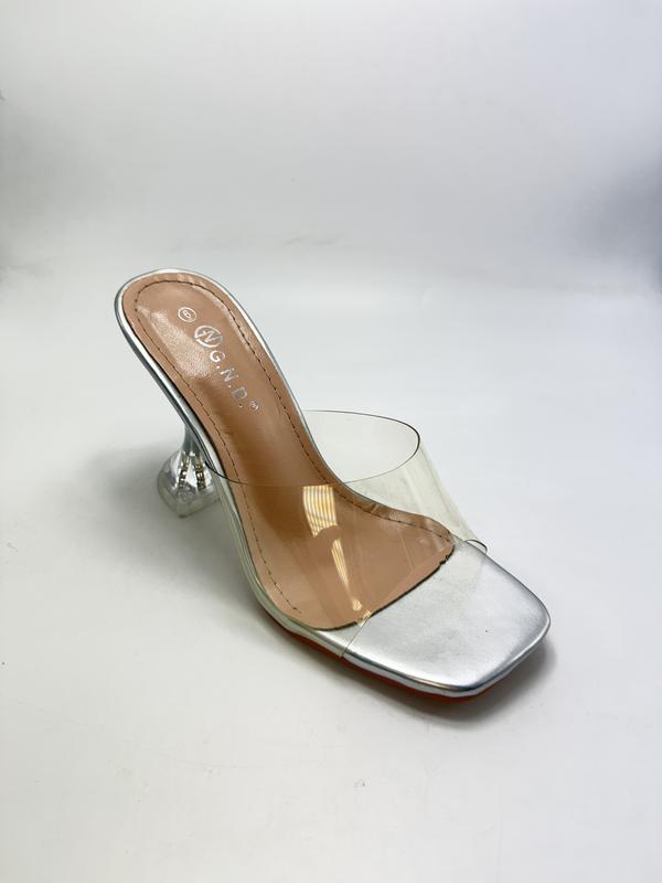 Womens Clear Heels Sandals Transparent Stiletto Heel Slippers Backless Peep Toe Slip on Heeled Mules | Transparent Heels, Slip on, Peep Toe, Backless, Heeled,