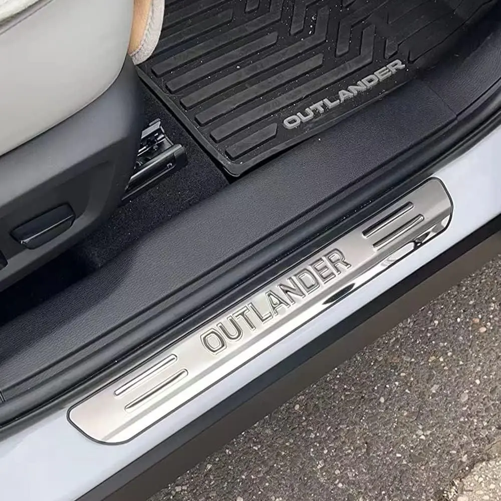 For Mitsubishi Outlander Accessories 2025 2024 2023 Car Accessories Door Sill Scuff Plate Protectors Stainless Steel 4pcs Kick Plate Protectors Car Stickers Auto Parts Car Styling