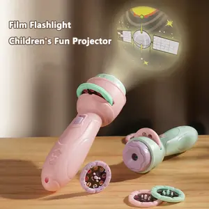 Projector Torch Cartoon Projection Flashlight Early Education Cognition Before Bedtime Story Book 80 Patterns Luminous Toys