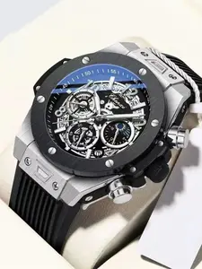 Leisure men's quartz watch, Mechanical style watches, China-Chic multi-function luxury watch, men's ins watch, party watch, male students, daily clothing decoration, exquisite watch birthday gift