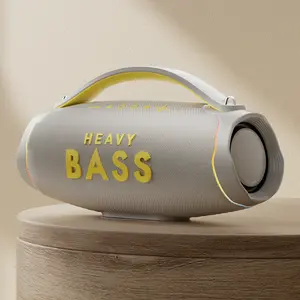 Giant Portable Bluetooth Speaker with Shoulder Strap, Super Loud Heavy Bass Party Speaker, Waterproof Outdoor Sound System with RGB Lights, 48cm Extra Large Wireless Speaker for Camping/Beach Audio Smartphone