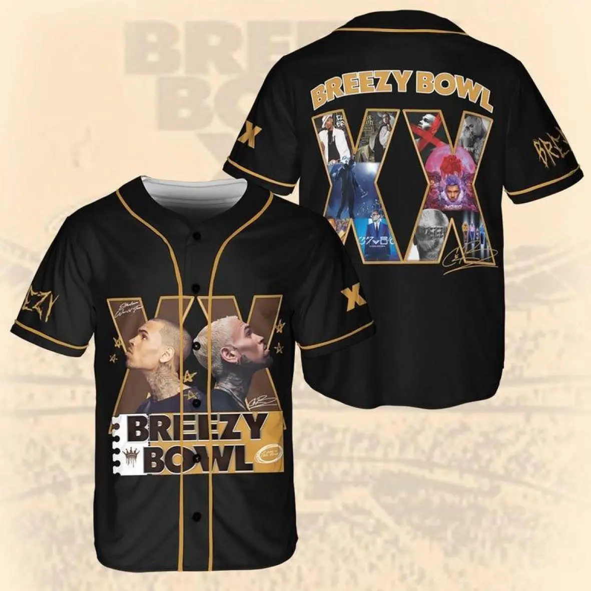 New Design CB Brezy Bowl North American Baseball Jersey, Limited Edition Football Jersey, CB Merch, New Album, Birthday Gift