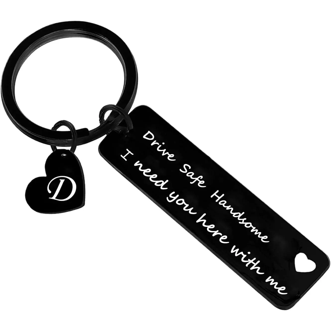 Drive Safe  for Boyfriend Husband Dad 26 Initial Letter Keyring Valentine's Day Gifts for Him Husband Gifts