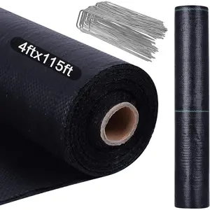 4ft x 115ft weed barrier landscape fabric premium heavy duty woven garden ground cover weed block control mat cloth for gardening planting farming landscaping flower bed driveway