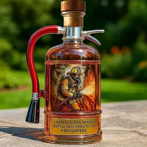 Fire Extinguisher Whisky Bottle Pays Tribute to Firefighters, Firefighter Liquor Dispenser with Fire Extinguisher Design,Unique Whiskey Decanter Gifts for Men Home Bars Parties Gatherings