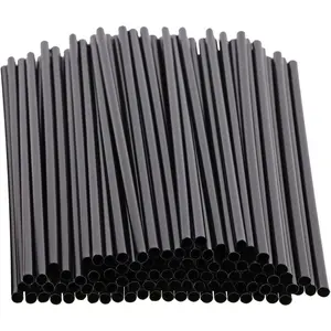 100PCS Black Plastic Straws Drinking Coffee Stirrers 5.12Inch Sip Stir Sticks for Cocktail Tea Chocolate Hot Cold Drinks Cups Travel Mugs Crafts Home Bars Wedding Use