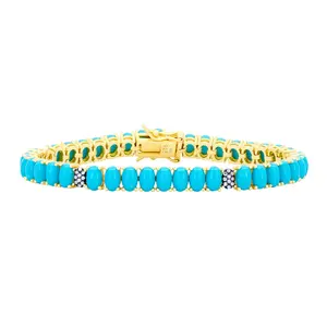 Midnight Tri-Tone Twilight Oval Station Tennis Bracelet