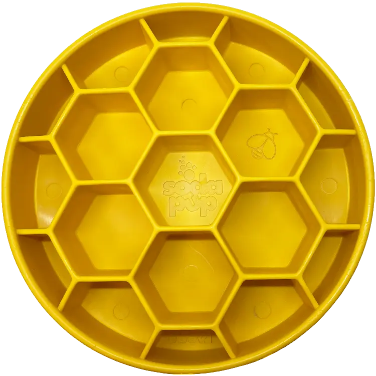sodapup Honeycomb eBowl Enrichment Slow Feeder Bowl for Dogs - Segmented Design Promotes Slower Eating & Healthy Digestion - FDA Compliant Non-Toxic - 8" Wide x 8" Tall - Feeding