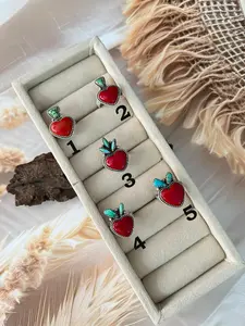 Handmade Sterling Silver Multi Stone Adjustable Cherry Ring "Signed Nizhoni"