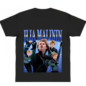 Limited Ilia Malinin Shirt Quad Jump Legend Ice Skating Shirt Ilia Malinin Fan Sports Shirt Gift y2k cotton fashion Streetwear Comfort Shortsleeve Casual Top Trending